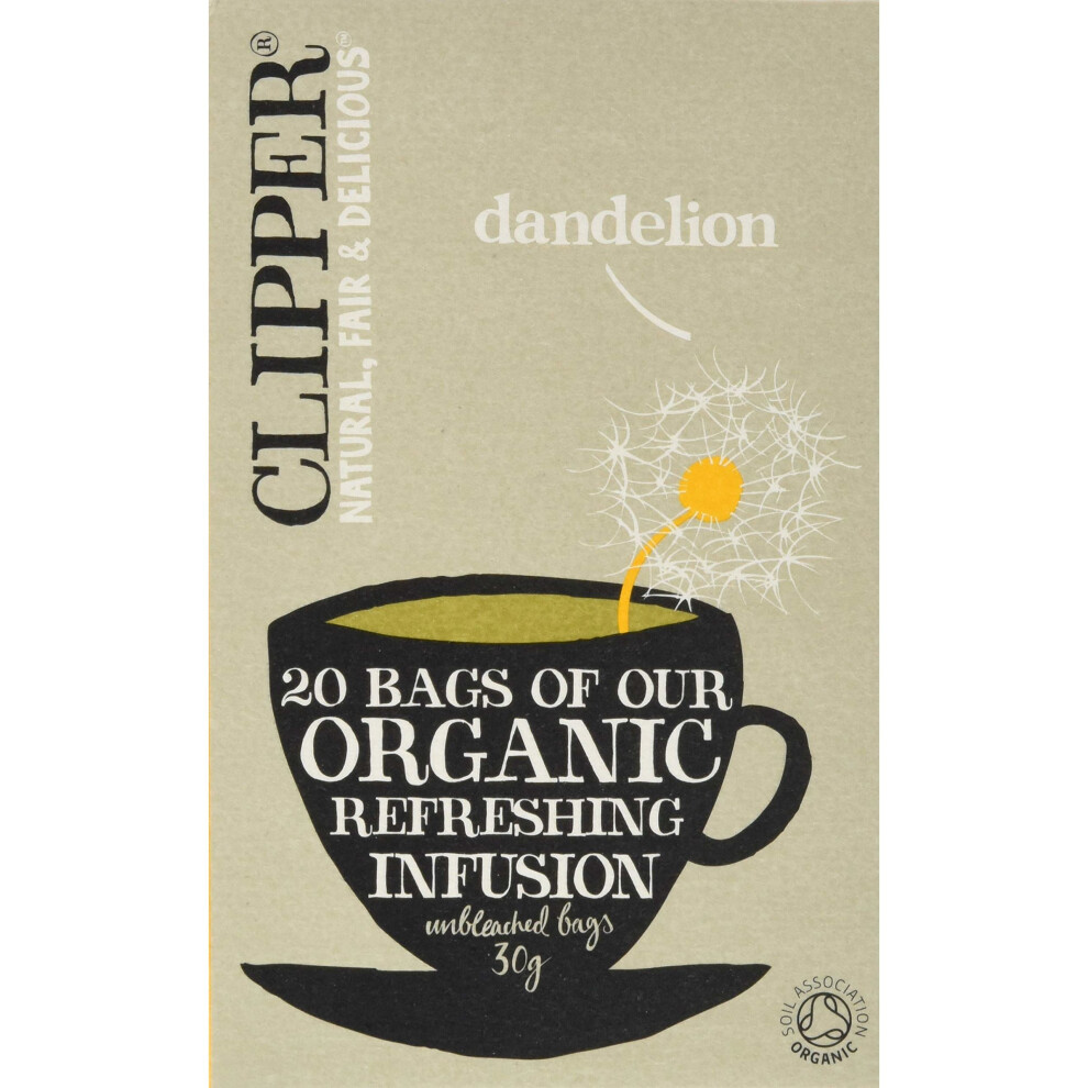 Clipper Organic Dandelion Infusion 20 Bags (Pack of 6, Total 120 Teabags)