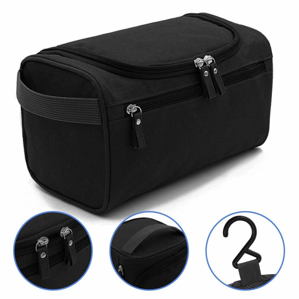 Wash Bag Mens,AOBETAK Large Hanging Waterproof Toiletry Bag with Mesh and Zip Compartment,Overnight Gym Shaving Travel toiletries Set kit for Men...