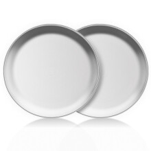 Pizza Tray Set of 2, HaWare 10 inch Round Pizza Pan Trays Stainless Steel for Oven Baking, Non Toxic & Healthy, Heavy Duty & Dishwasher Safe - 2 Pack