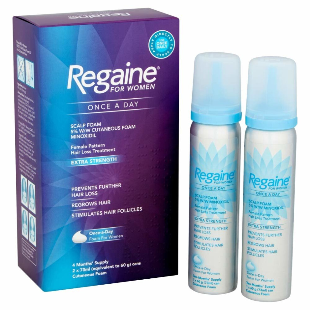 Regaine Hair Regrowth Foam For Women, 73 ml, Pack Of 2, 4 Months Supply