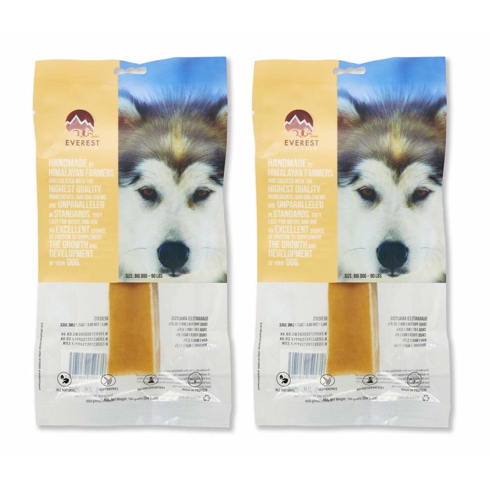 2 x XL (Big Dog) Yak Chew for Dogs, Value Pack