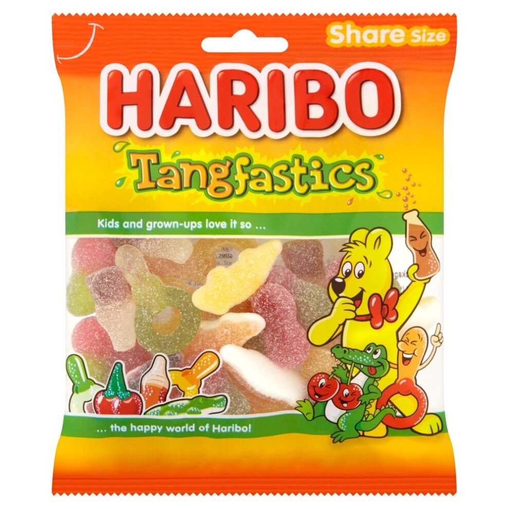 Haribo Tangfastics, Bulk Sour Sweets, 140g, Pack of 12 (1.7kg)