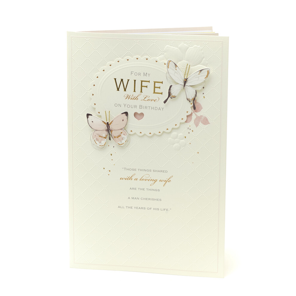 Wife Birthday Card - Gift Card for Her - Birthday Gifts for Her - Gifts for Wife - Luxury Birthday Card for Wife - Handmade - Wife Birthday Card...