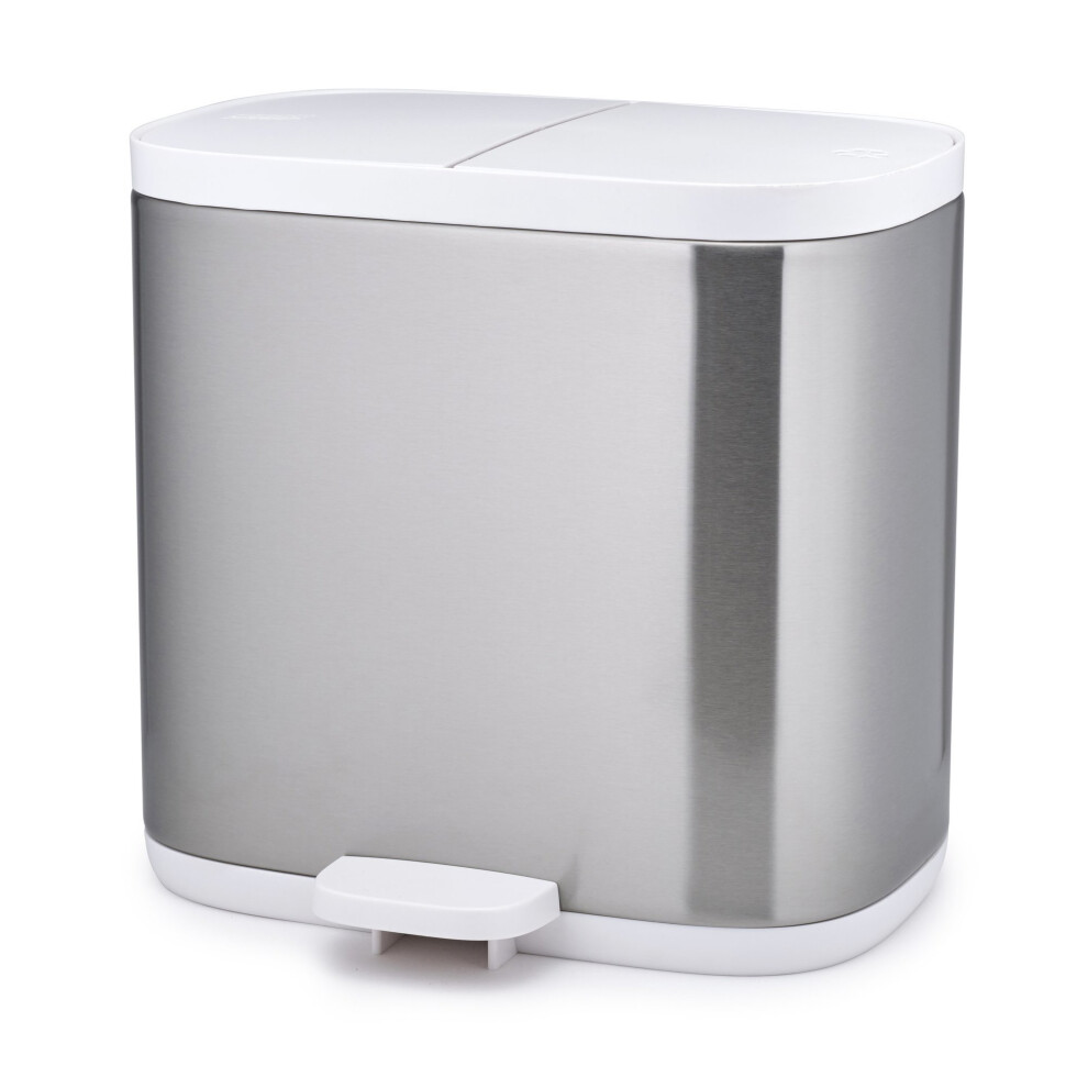 Joseph Joseph Bathroom Split 6L Recycling Bin- Stainless Steel