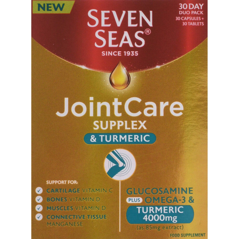 Seven Seas JointCare Seven Seas JointCare Supplex and Turmeric with Glucosamine and Omega 3, 30-Count