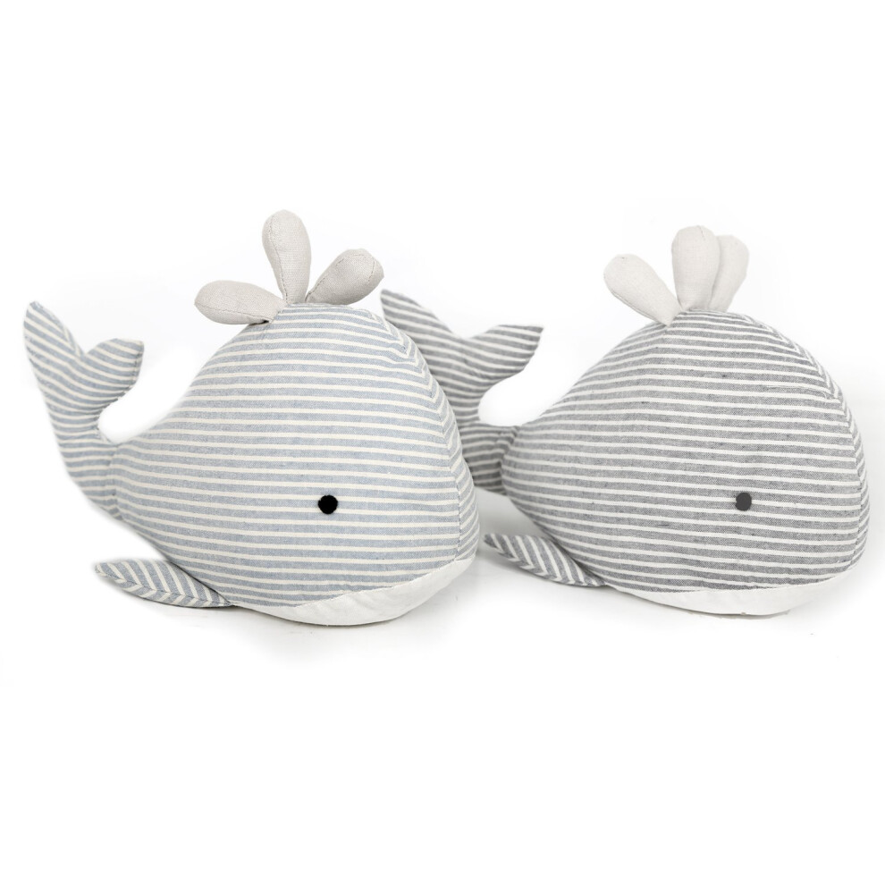 Carousel Home and Gifts Fabric Seashore Whale Doorstop ~ Nautical Animal Door Stop