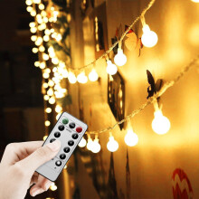 Battery-Powered Warm White Fairy Lights With 50 LED Bulbs - 5m