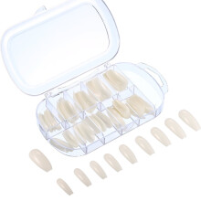 120 Pieces Acrylic Nail Tips Fake Coffin Nail Full Cover Ballerina Shape Nails 10 Sizes Women Artificial False Nail in Clear Box, Natural