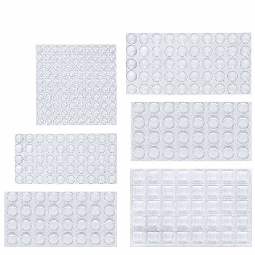 ONUEMP Clear Rubber Feet Bumper Pads, 304 Pieces Buffer Pads Adhesive Rubber Feet, 6 Size Cabinet Door Bumpers - Round, Hemispherical, Square...