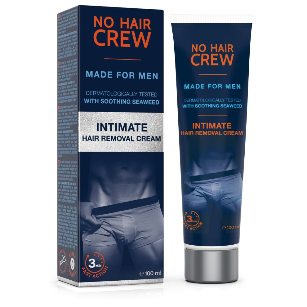 NO HAIR CREW Premium Intimate Hair Removal Cream Ã¢â¬â Extra Gentle Hair Removal Cream for Sensitive Areas. Made for Men, 100 ml