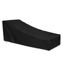 Dokon Garden Sunbed Cover, Waterproof Breathable Oxford Fabric Outdoor Sun Lounger Cover (200x75x40/70cm) - Black