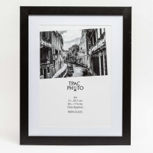 COLA4MTNG Columbia Quality 25mm Wide Profile Black Wood Effect with 30mm Beveled Mount A4 (21x30cm) Certificate Photo Frame in Black with Plexi...