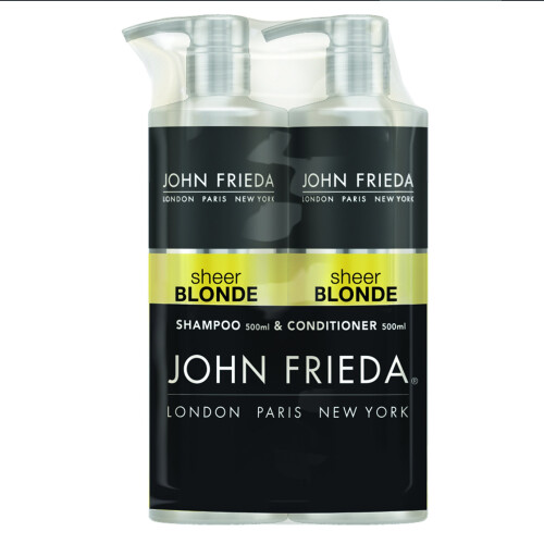 John Freida John Frieda Duo Pack Sheer Blonde Go Blonder Lightening Shampoo and Conditioner Set for Blonde Hair, 2 x 500 ml