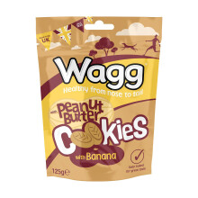 Wagg Peanut Butter and Banana Cookie Treats, 125 g, Pack of 7