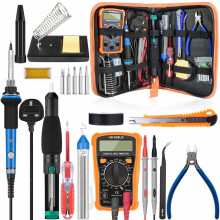 Soldering Kit,Soldering Iron with Multimeter,NO-Soldering Welding Tools/Cutter/Solder Wire/Solder Iron Tip and PU Tools Bag