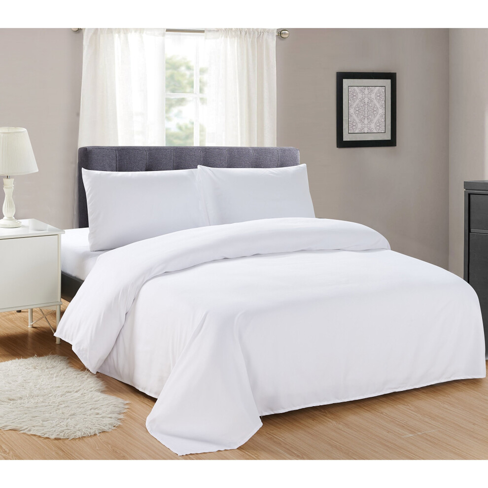 Sonia Moer Premier Duvet Cover Set Wrinkle Fade Stain Resistant â€“ Microfibre (White, King)