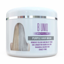 Purple Hair Mask For Blonde, Platinum & Silver Hair - No Yellow: Blue Masque to Reduce Brassiness & Condition Dry Damaged Hair - Sulfate Free Toner...