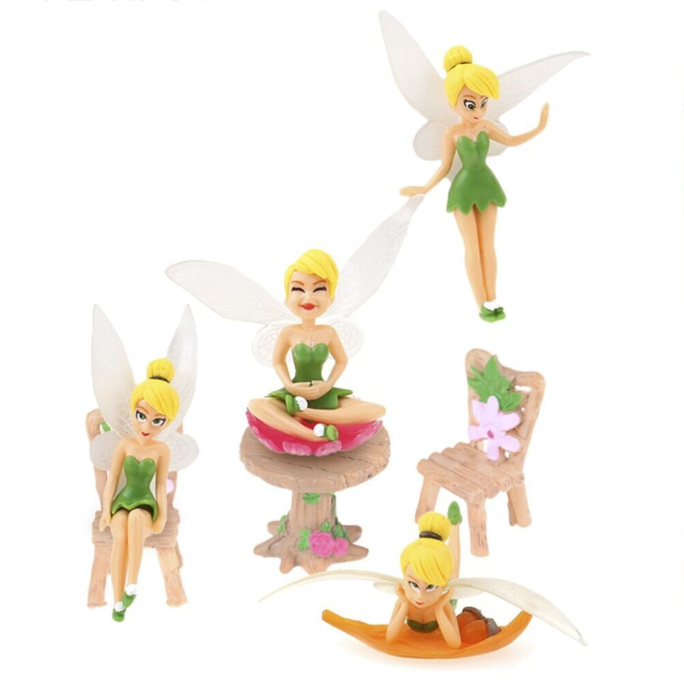 Diyiming Fairy Garden Accessories - Kit with Miniature Fairy Garden Fairies - 7 Piece Figurine & Table Chair Set - Fairy Garden Supplies