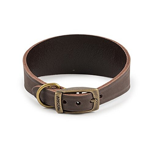 Ancol Ancol Timberwolf Whippet Leather Dog Collar, Sable