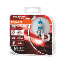 Osram Halogenpærer HB3 12V 3200K Gul 60W P20d, 2 stk.