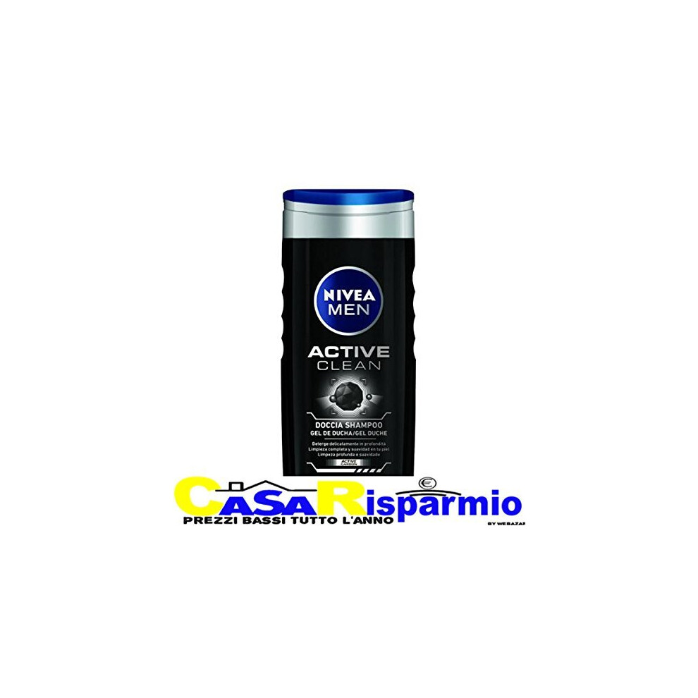 Nivea Shower Men Active Clean 250Â ml, Pack of 3