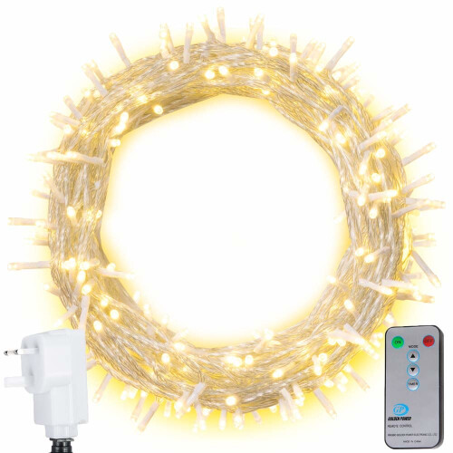 Ollny 200 LED Fairy String Lights with Remote Timer, Outdoor Christmas