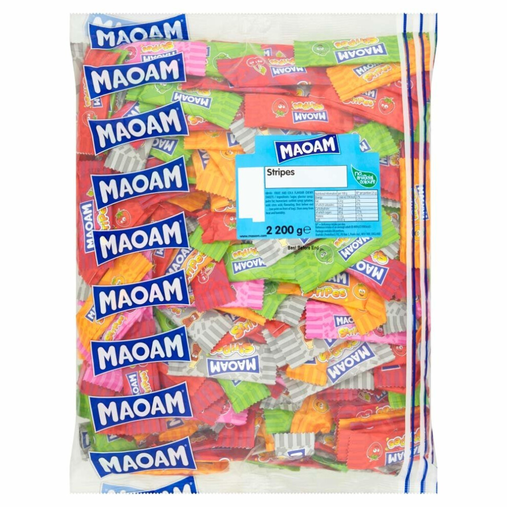 Maoam Mini Stripes 2.2kg Bag Chewy Wrapped Sweets