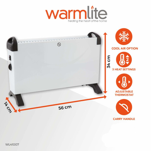 Warmlite Warmlite WL41007 Convection Heater, 2000 W, White 1