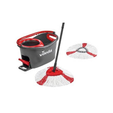 Vileda Turbo EasyWring and Clean complete set, Metal, red/grey, 48,6 x 29,6 cm