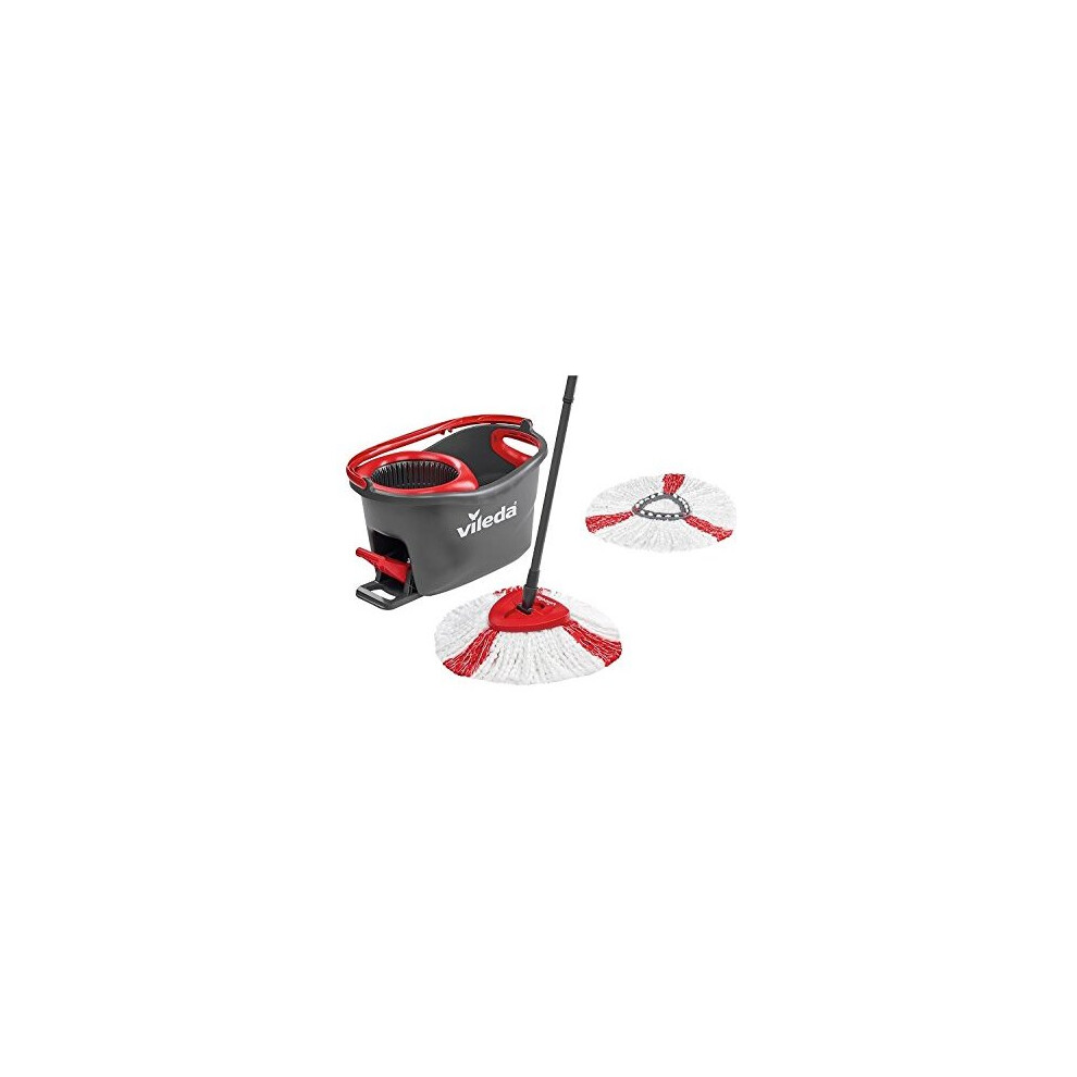 Vileda Turbo EasyWring and Clean complete set, Metal, red/grey, 48,6 x 29,6 cm