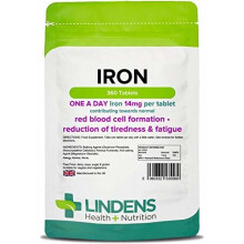 Lindens Iron 14mg Tablets | 360 Pack | Helps Reduce Tiredness & Fatigue, Supports Normal Oxygen Transportation, Formation of red Blood Cells &...