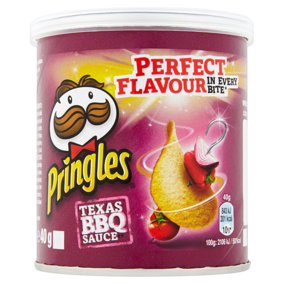 Pringles Texas BBQ Sauce Potato Chips, 40g, (Pack of 12)