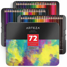 Arteza Aquarel Potloden, 72 Kleurpotloden in Blik voor Kunstenaars, Kleur- en Mengmaterialen
