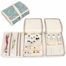 Teamoy Jewellery Roll, Travel Jewellery Organiser, Jewellery Wrap Various Departments,Plum Flowers
