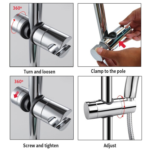 Hand Shower Bracket, 18-25MM Adjustable Replacement Shower Head Holder Chrome Finished (A) 1
