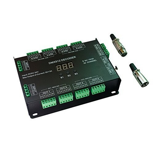 32 Channel 96A RGBW DMX 512 LED Decoder Controller DMX Dimmer DC5-24V RGBW RGB LED light 8 Bit/16 Bit