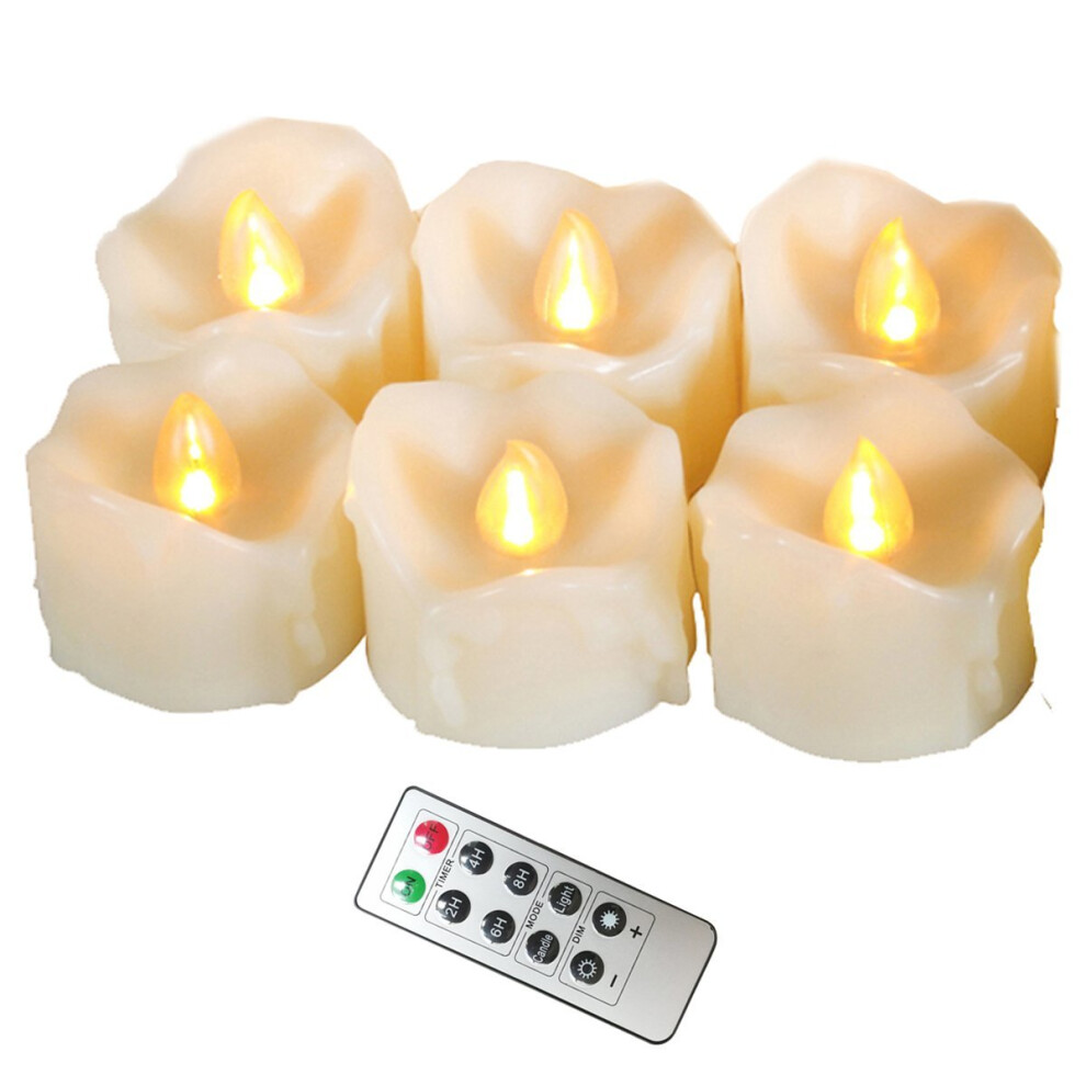 Erosway Flameless Candles, Realistic Bright and Flickering LED Tea Lights Battery Operated, 200 Hours of Nonstop Working with 2/4/6/8 Hours Timer...