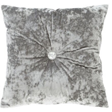 Catherine Lansfield Crushed Velvet Filled Cushion Silver, 45x45cm