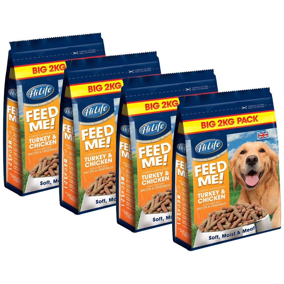 HiLife Feed Me! Dog Food Turkey Chicken and Fresh Vegetables with Bacon '8kg Bulk Box'