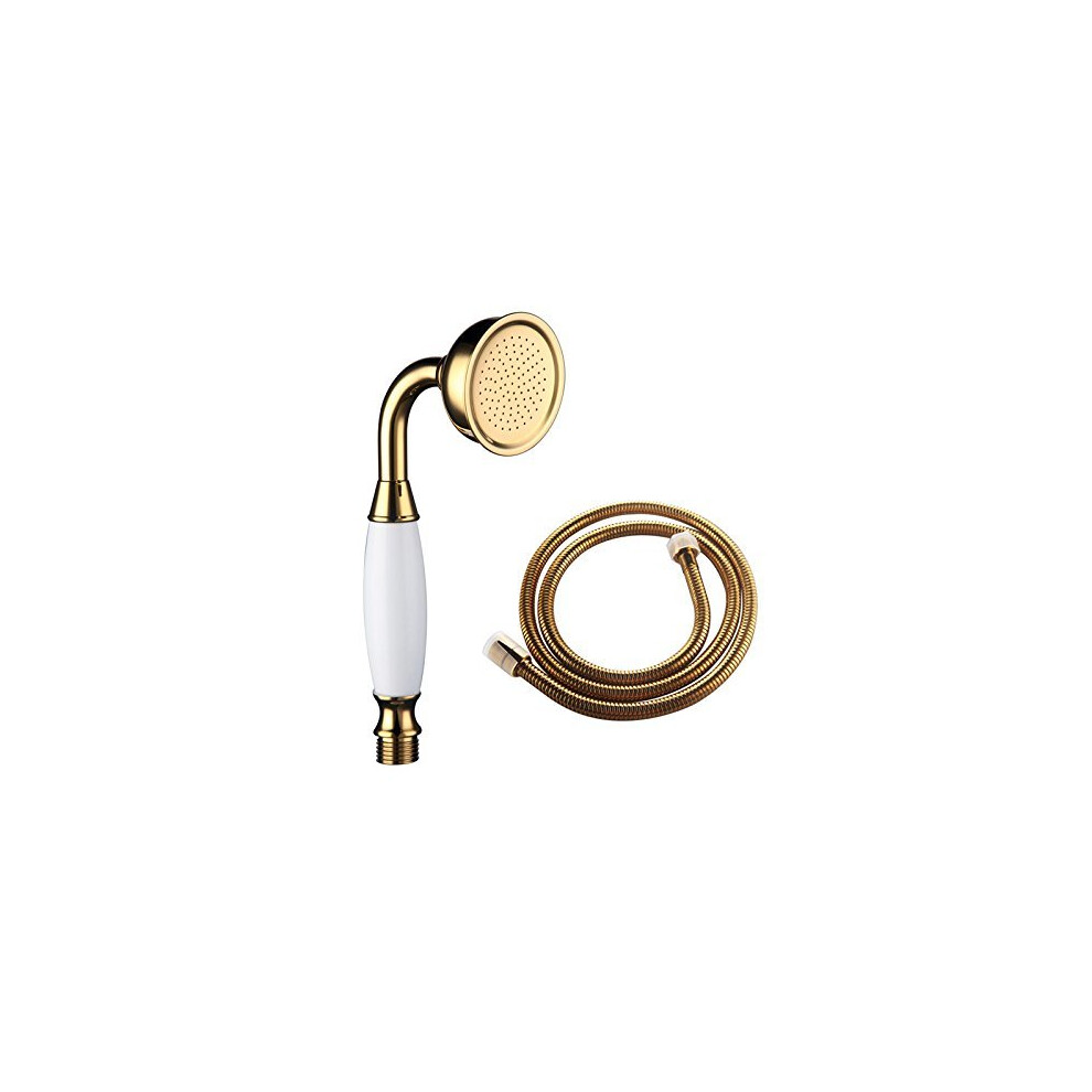 Skybath Shower Head Traditional Victorian Style Golden Handheld Shower Sprayer and 59 Inch Hose