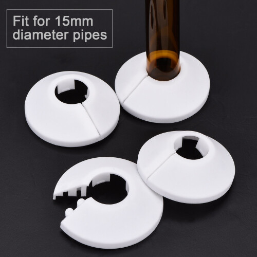 12 Pack Plastic Radiator Pipe Covers Pipe Collars for 15 mm Diameter Pipe (White) 1