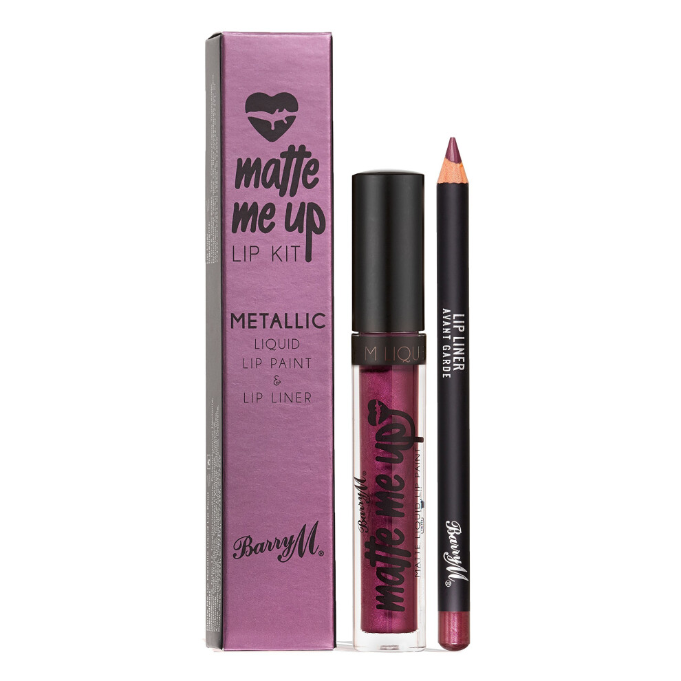 Barry M Cosmetics Metallic Matte Me Up Liquid Lip Kit, Avant-Garde