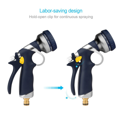 VOXON Metal Garden Hose Spray Gun, 9 Adjustable Patterns, Heavy Duty