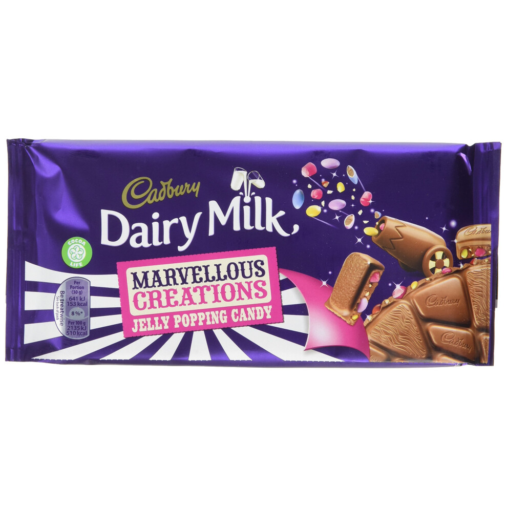 Cadbury Marvellous Collection Jelly Popping Sweet Bar, 180 g