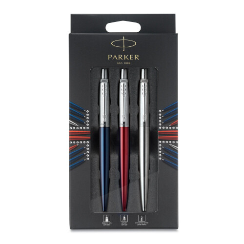 Parker Parker Jotter London Trio Discovery Pack, Red Kensington Gel Pen, Royal Blue Ballpoint Pen and Stainless Steel Mechanical Pencil
