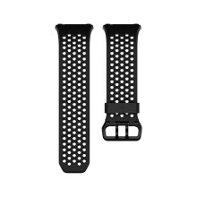 Fitbit Ionic Sport Band (Unisex) Black Small - Two-Toned Design, Pop of Color, Breathable Hexagon Perforations, Water-Resistant, FB164SBBKS
