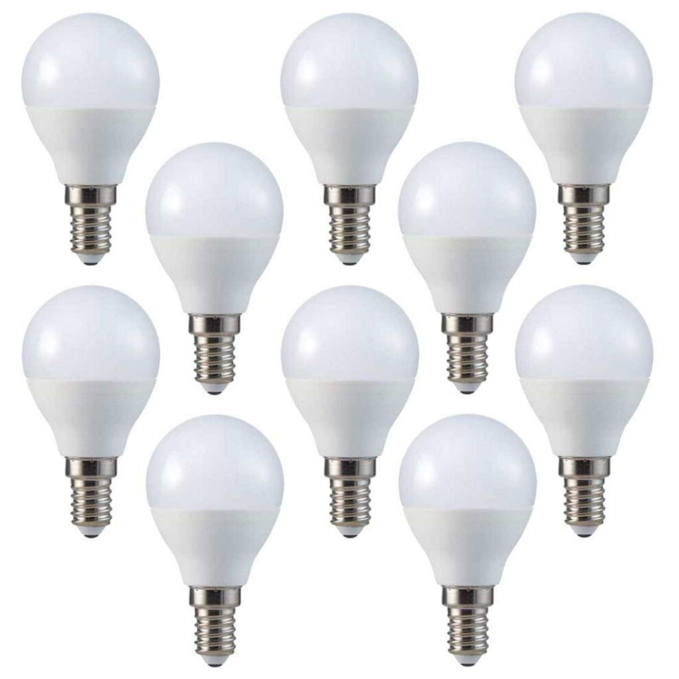 V-Tac 3W LED P45 Golf Ball Bulbs Pack of 10 - E14 SES, Cool White 6400K, 250 lm, 180 Beam, Non-Dimmable 220-240V (7201x10)-image-OPC-PP6Q5R-NEW