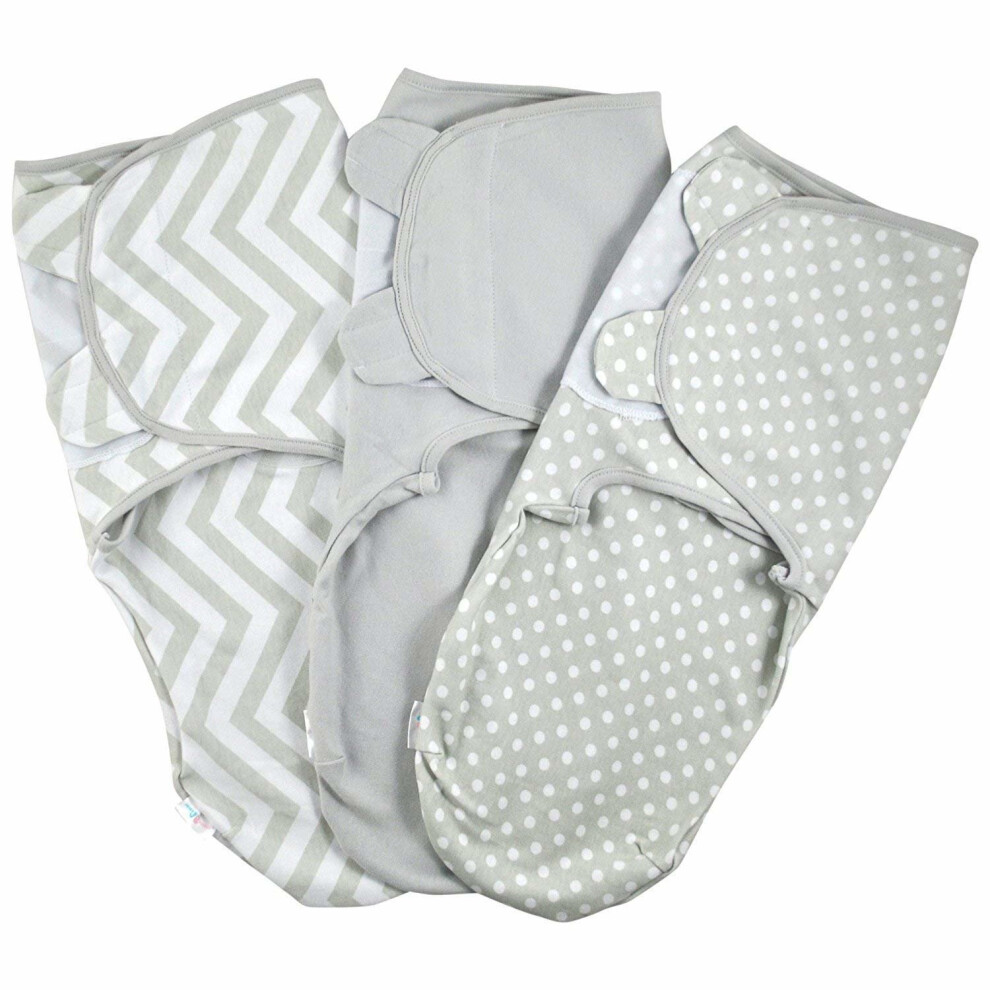 Juicy-Bumbles Juicy Bumbles Baby Swaddle Wrap - Pack Of 3 Swaddle Blankets Newborn - 100% Cotton - Grey