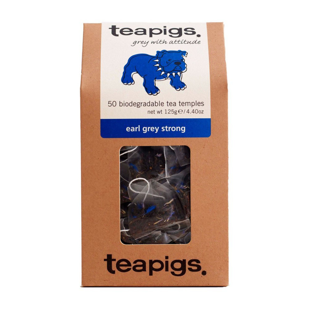 teapigs Earl Grey Strong Tea Temples, 50-Count