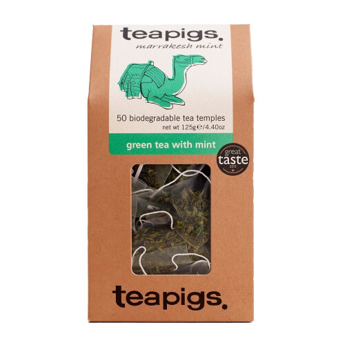 teapigs Green with Mint Tea Temples,50-Count